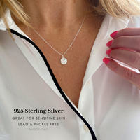 Sterling Silver Sparkle Disc Necklace