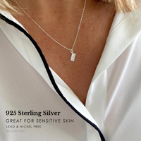 Silver Travel Ticket Charm Necklace