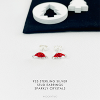 Sparkle Santa Hat Stud Earrings