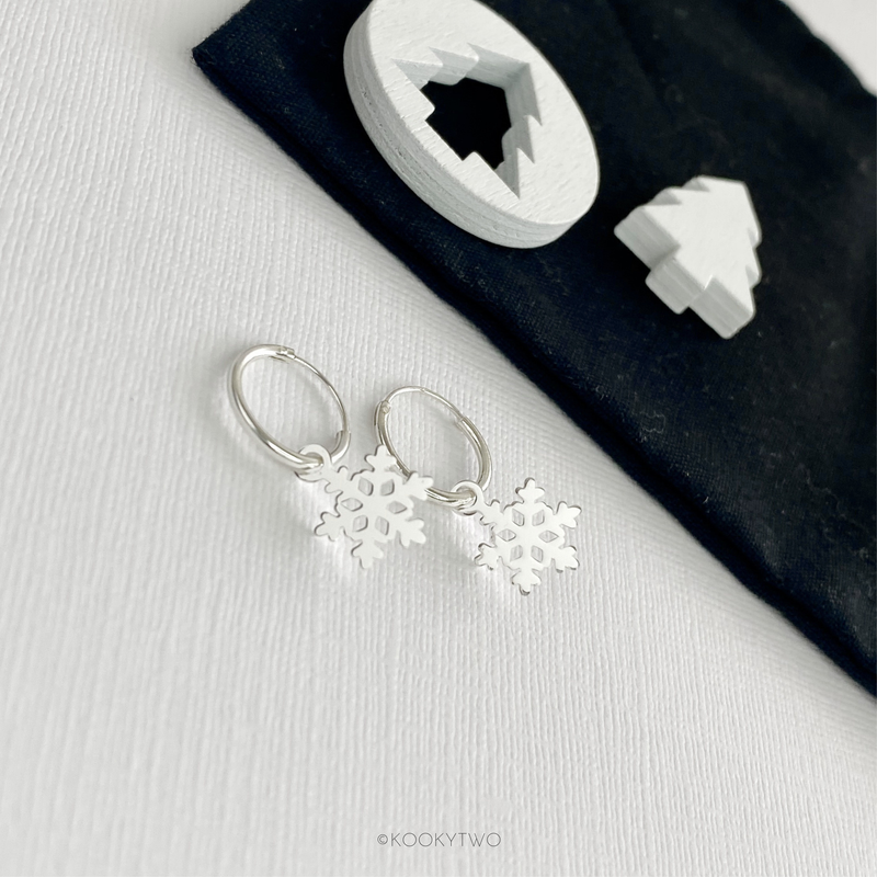 Snowflake Hoop Earrings