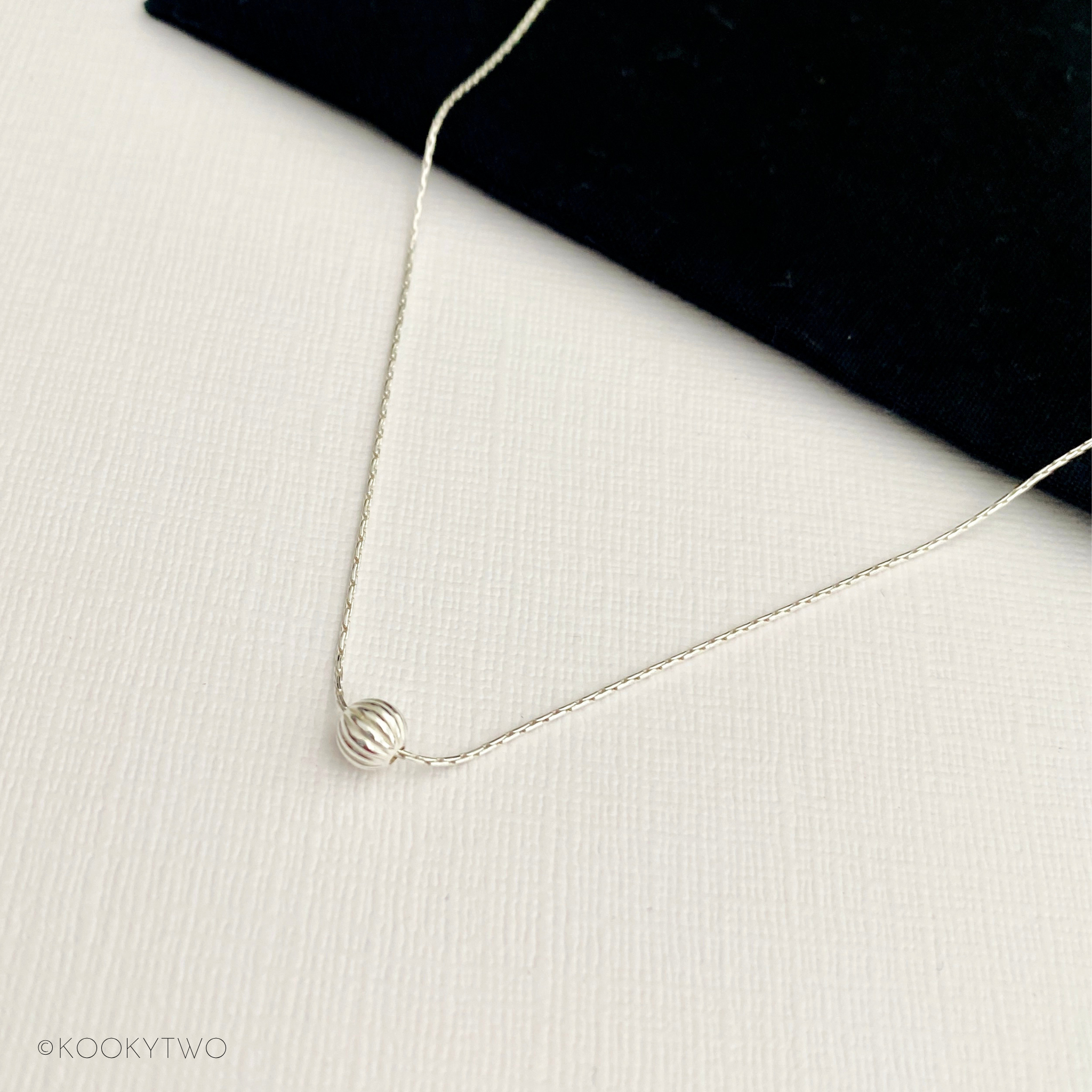 Dainty Silver Bead Necklace