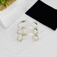 Silver Trio Bar Cuff Bangle