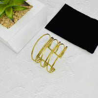 Gold Slim Bar Cuff Bangle