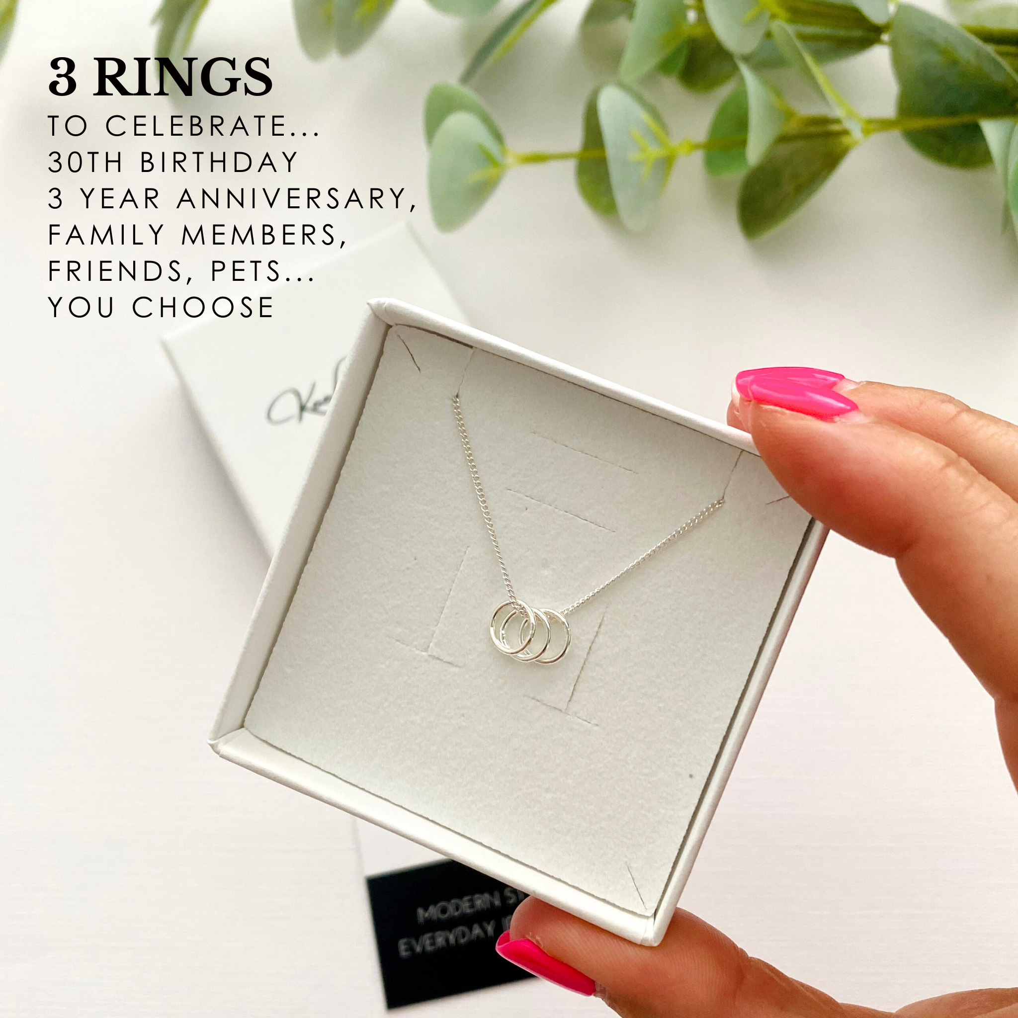 Jemant 3-Piece Adjustable Ring Set For Women - Dainty Twist Chain Rope Rings (Silver)