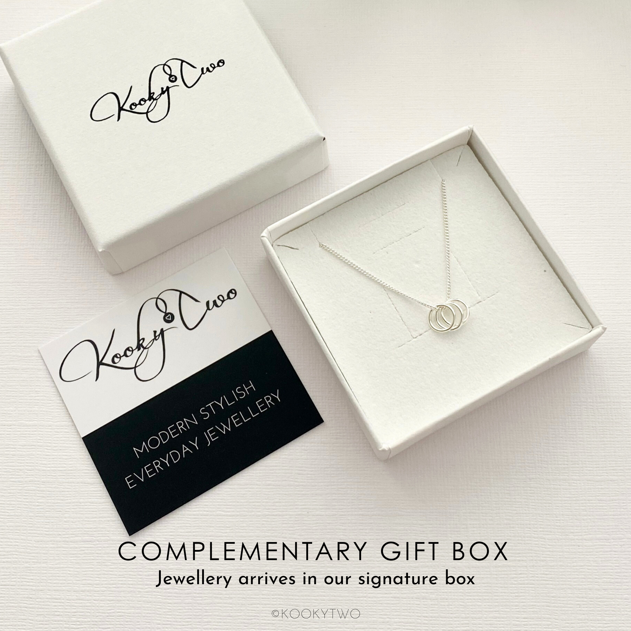 Silver 30th Birthday Three Rings Necklace
