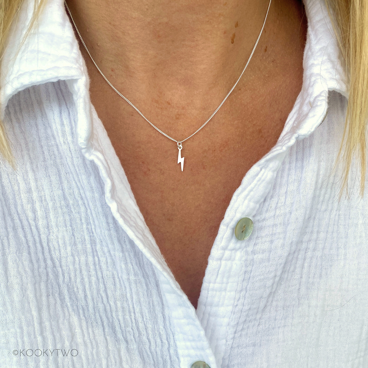 Silver Lightning Bolt Necklace | Sterling Silver Lightning Bolt