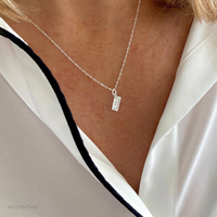 Silver Travel Ticket Charm Necklace