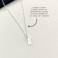 Silver Travel Ticket Charm Necklace