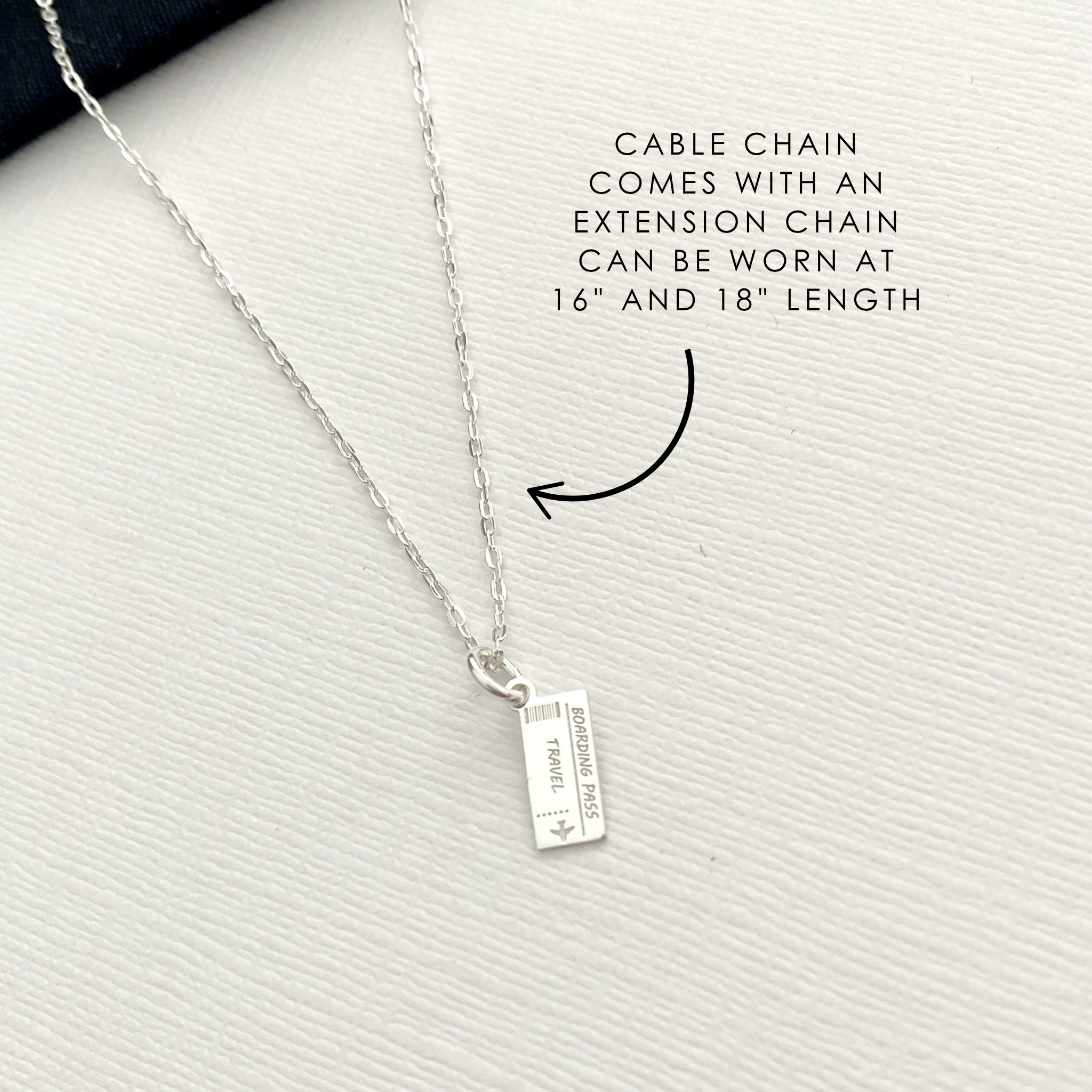 Silver Travel Ticket Charm Necklace