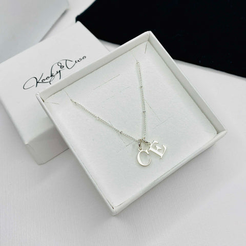Personalised letter charm necklace| Swarovski crystal |silver or gold