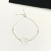 Silver bracelet with wave charm for sea lover. KookyTwo