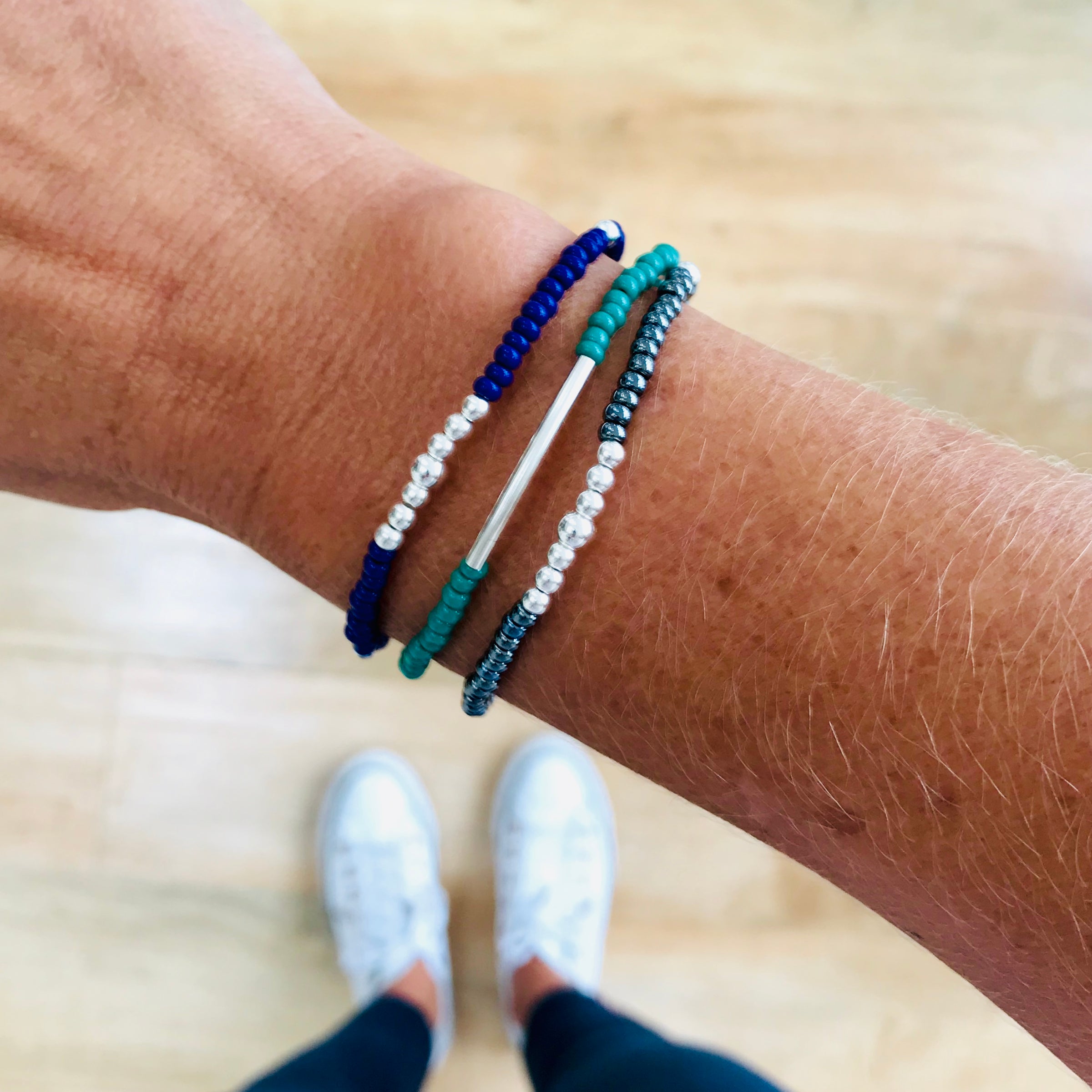 Seed Beads & Turquoise Beaded Stacking Bracelet – Egret Jewellery