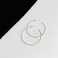 Silver Open Hoop Earrings