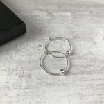 Silver Shiny Bead Hoop Earrings - KookyTwo