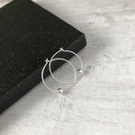 Silver Shiny Bead Hoop Earrings - KookyTwo