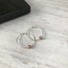 Silver Hoop Earrings with Rose Gold Bead - KookyTwo