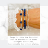 Lapis lazuli gemstone bead bracelets. Sterling silver blue bead bracelets.