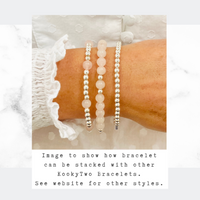 Rose quartz bracelet set. Rose quartz jewellery.