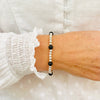 Black Onyx Bead Bracelet. Silver bracelet with black onyx gemstones