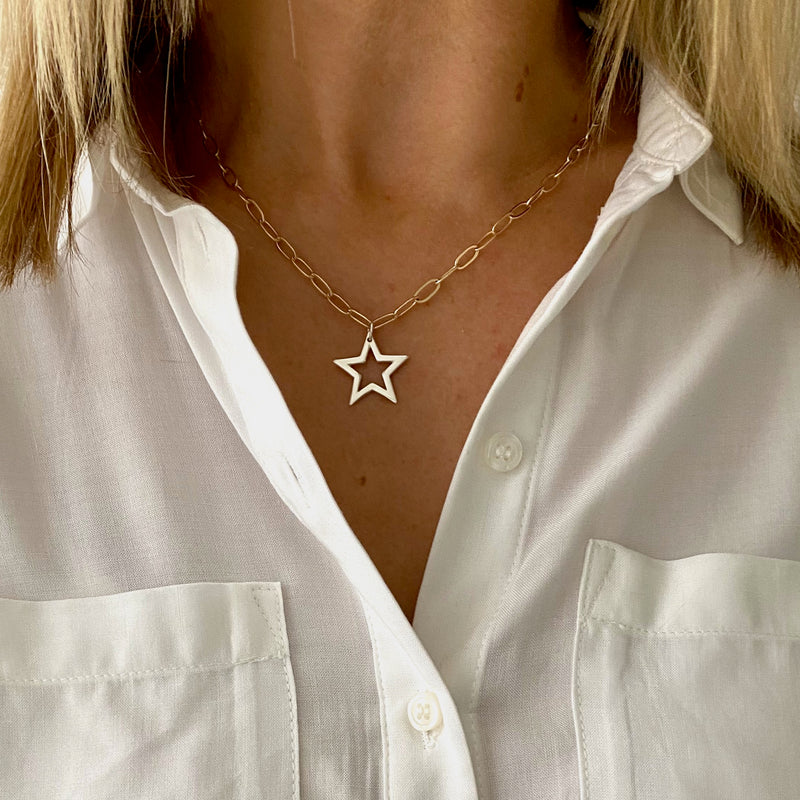 STELLAR | Gold Chain and Silver Star Necklace