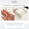 Sterling silver adjustable ring, simply adjust back of ring for the perfect fit. KookyTwo jewellery.