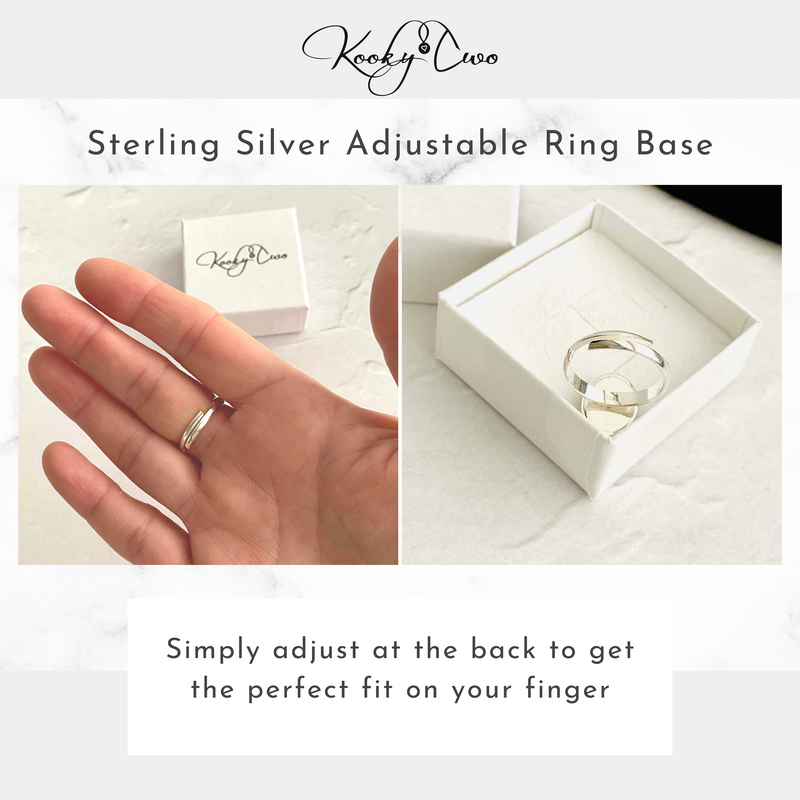 Adjustable sterling silver rings. KookyTwo