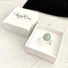 Sterling silver adjustable ring with gemstone in amazonite. KookyTwo jewellery.