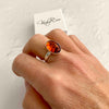 Amber stone ring sterling silver band. KookyTwo