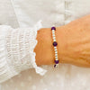 Amethyst bead bracelet. Purple and silver bracelet.