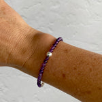 Pretty purple bracelet made with amethyst beads.