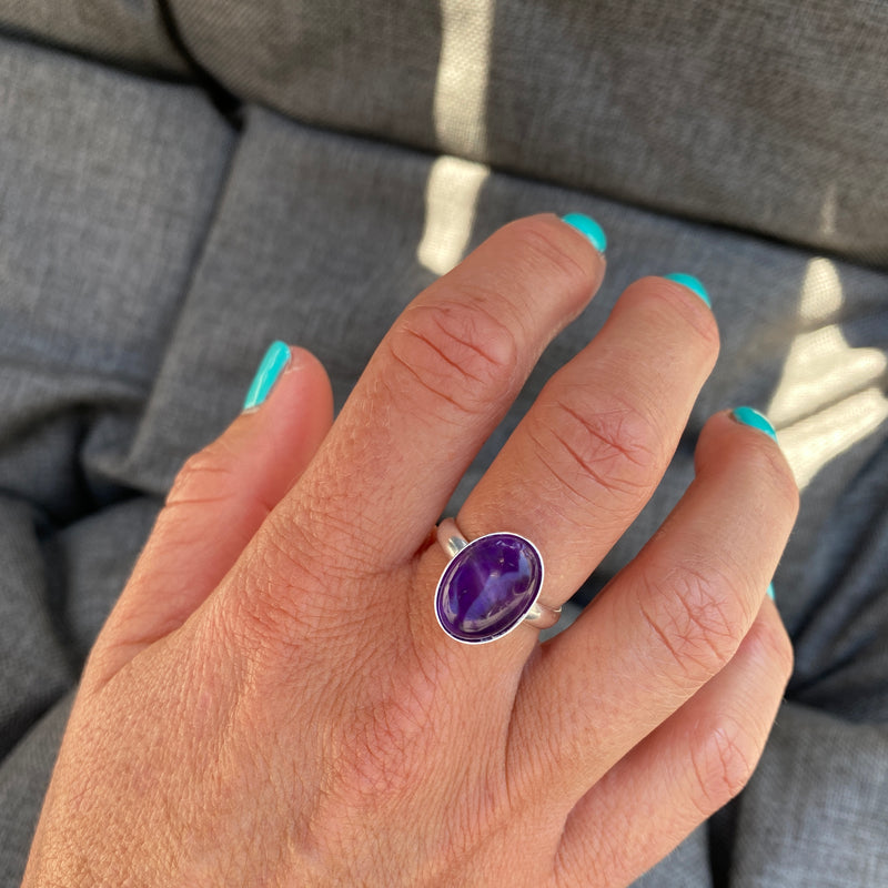 Amethyst Teardrop Swarovski Crystal Ring – Julie Miles Jewelry & Resort Wear