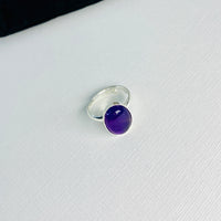 Sterling silver ring with Amethyst gemstone. Purple gemstone ring. Amethyst gift. Healing ring.