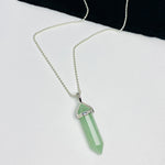 Silver necklace with aventurine pendant. KookyTwo.
