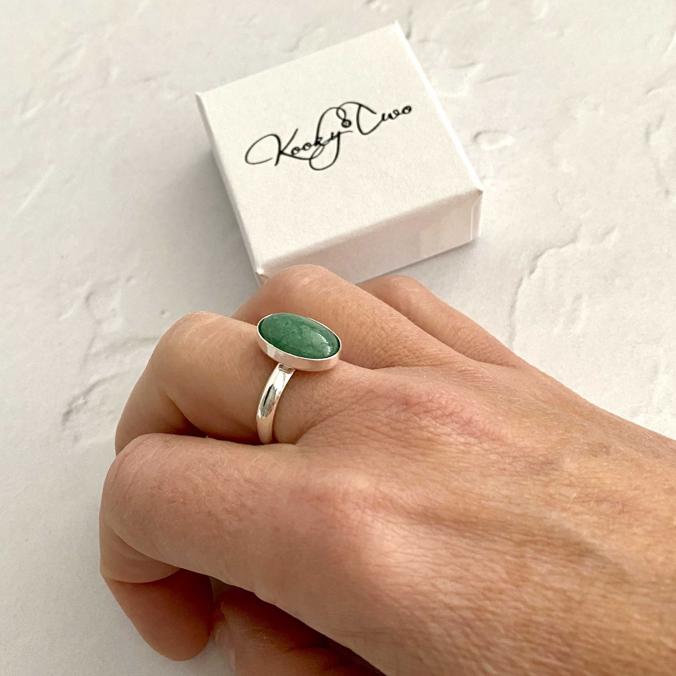 LUCK Aventurine Gemstone Ring Adjustable