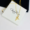 Jewellery to bring you joy. Beautiful hummingbirds charm necklace in gold. KookyTwo.
