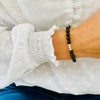 Our gorgeous Black Onyx gemstone bracelet features stunning black onyx gemstones, together shiny sterling silver beads.