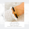 Black onyx bead bracelet with gold bracelet