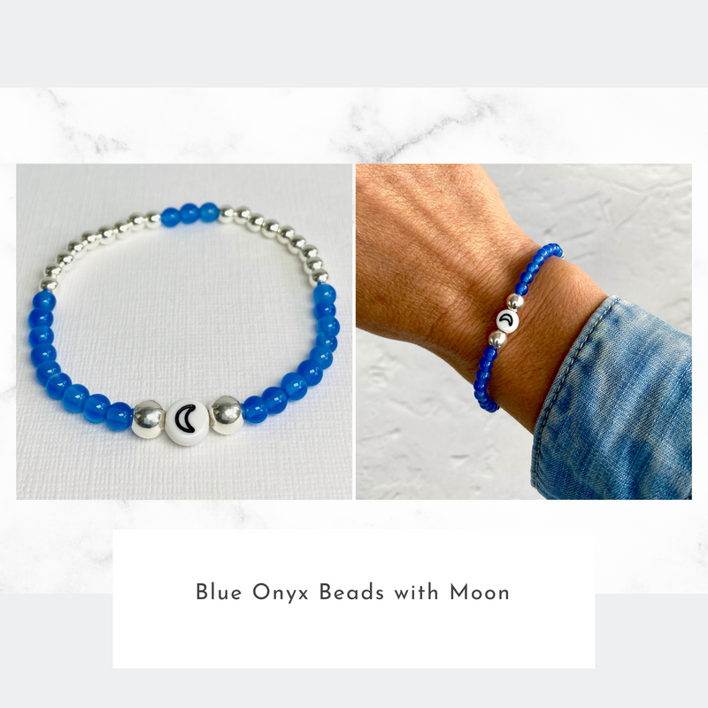 White Blue Moonstone Bracelet Men White Blue Round Beads - Temu United  Kingdom