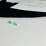 Blue Glitter Star Earrings