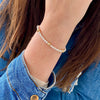 Single silver and gold bracelet handmade in the uk