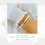 Mother of Pearl Bracelets with Silver Accent | Solo or Stack Set