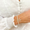 Bead bracelet with silver star charm. Star bracelet gift.