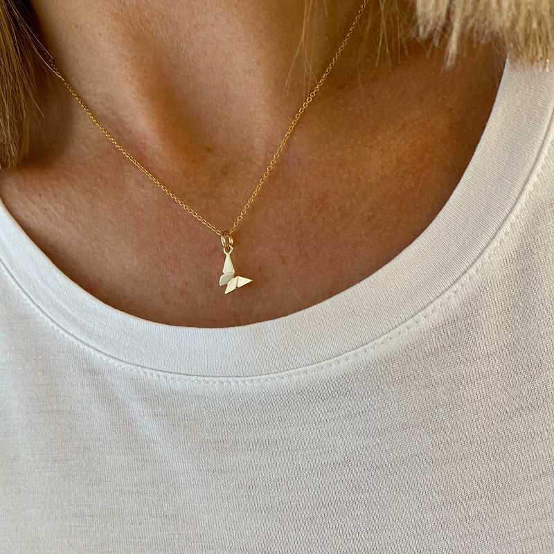 Butterfly Necklace Gold. Gold Butterfly Necklace.