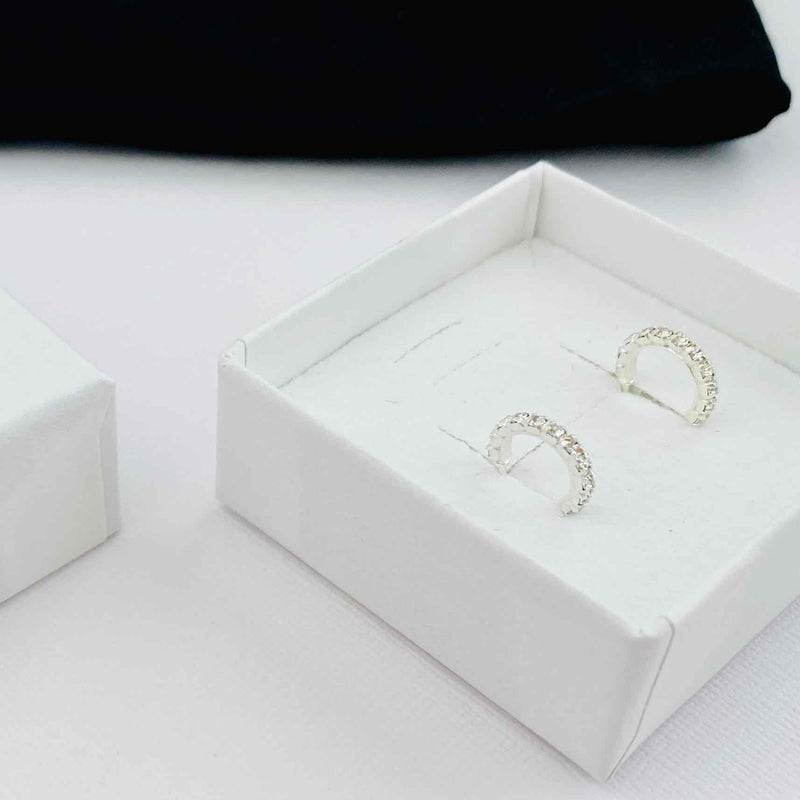 Silver Sparkle Hoop Earrings