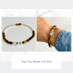 Tiger eye bracelet with sterling silver beads and star bead.