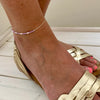 Lilac bead anklet with sterling silver chain and adjustable length. Summer anklet trend at KookyTwo.
