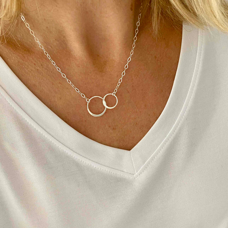 Sterling Silver Eternity Infinity Single Circle Link Pendant Necklace | eBay