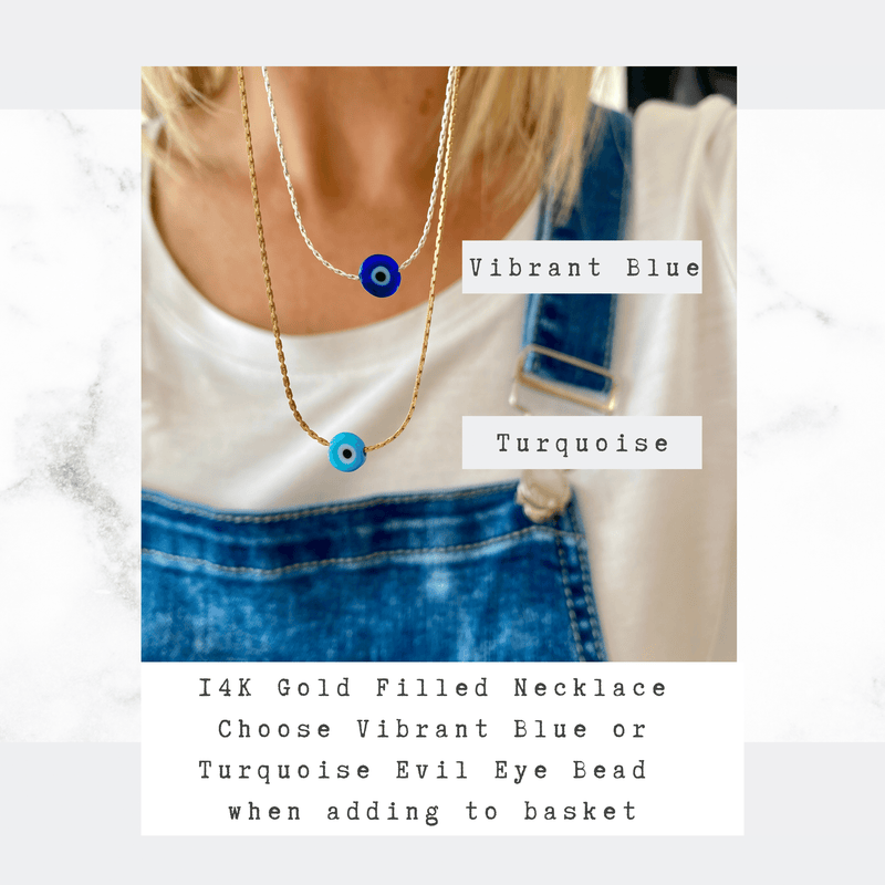 Gold Evil Eye Necklace Boho Evil Eye Bead Necklace KookyTwo