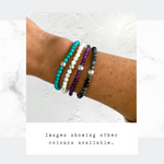 Colourful gemstone bead bracelets perfect for summer styling. Summer bracelet accessories.