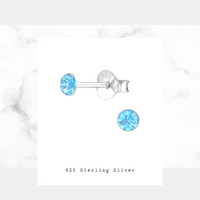 Aquamarine Crystal Stud Earrings